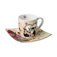 Šálek 100 ml a podšálek 10,5 cm Innamorato, porcelán, Kočky Goebel R. Wachtmeister