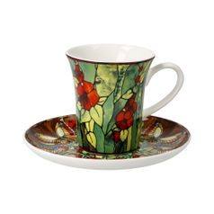 Šálek a podšálek Motýli, 100 ml / 12 cm, jemný kostní porcelán, L.C.Tiffany, Goebel