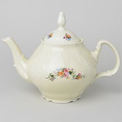 Konev čajová 1,2 l, Thun 1794, karlovarský porcelán, BERNADOTTE ivory + kytičky