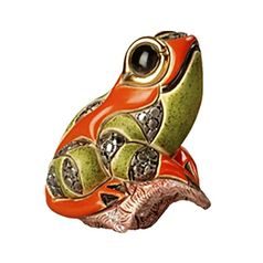 De Rosa - Malá žabka na listu, 7 x 7 x 8 cm, keramická figurka, De Rosa Montevideo