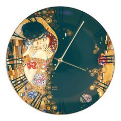Hodiny nástěnné Polibek, 31 / 31 / 5 cm, porcelán, G. Klimt, Goebel