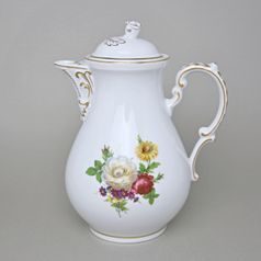 Konvice kávová s víčkem 1,55 l, zlatá linka, Harmonie, Český porcelán a.s.