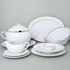 Opál zlatý pásek: Jídelní souprava pro 6 osob, Thun 1794, karlovarský porcelán