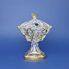 Mísa na noze s víkem (dóza) Rhapsody 23 cm zlacená, RoyalCrystal