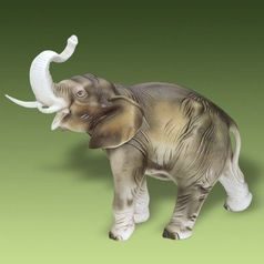 Slon (vel. 3) 34,5 x 17 x 24 cm, Pastel, Porcelánové figurky Duchcov