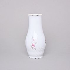 Zlatá linka: Váza 19 cm, Thun 1794, karlovarský porcelán, BERNADOTTE růžičky