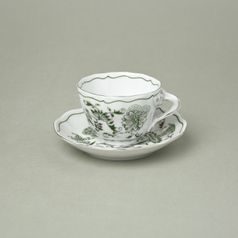 Šálek a podšálek A + A 0,08 l / 11 cm mokka (espresso), zelený cibulák s platinou, Český porcelán a.s.