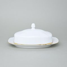 Máslenka na 250 g máslo, Thun 1794, karlovarský porcelán, BERNADOTTE zlatá linka