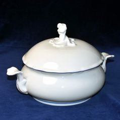 Mísa polévková kulatá (zeleninová) 2 l, bílý porcelán s modrou linkou, Český porcelán a.s.