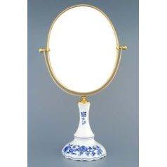 Zrcadlo oválné otočné ve zlatém (barva) rámu, Cibulák, originální z Dubí