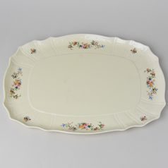 Podnos 4-hranný 40 x 31,5 cm, Thun 1794, karlovarský porcelán, BERNADOTTE ivory + kytičky