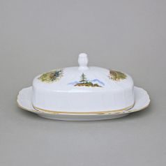 Máslenka na 250 g máslo, THUN 1794 karlovarský porcelán, BERNADOTTE myslivecká