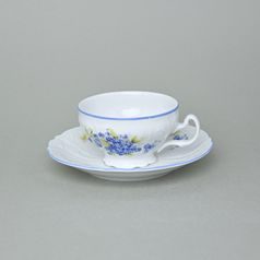 Šálek a podšálek čajový 205 ml / 16 cm, Thun 1794, karlovarský porcelán, BERNADOTTE pomněnka