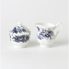 Blue Chintz: Cukřenka 150 ml a mlékovka 200 ml, anglický kostní porcelán Roy Kirkham