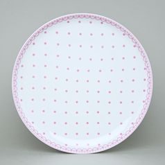 Tom 30357b0 pink: Plate dinning 26 cm, Tom 30357a0 modrý, karlovarský porcelán