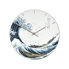 Hodiny závěsné, Katsushika Hokusai - Velká vlna, 31 / 31 / 5 cm, porcelán, Goebel