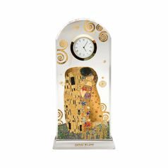 Hodiny stolní II. Polibek, 11 / 4,5 / 23 cm, sklo, G. Klimt, Goebel