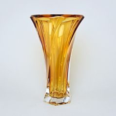 Aurum Crystal skleněná váza Mozart Amber 32 cm