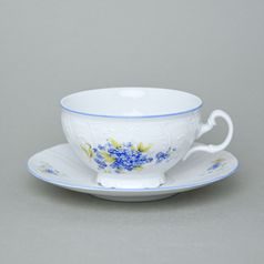 Šálek a podšálek čajový 275 ml / 18 cm, Thun 1794, karlovarský porcelán, BERNADOTTE pomněnka