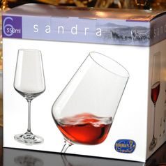 Sandra 350 ml, sklenička na červené víno, 6 ks., Bohemia Crystal