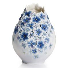 Váza 21.6 x 22.5 x 28.9 cm, Modrý buket, Porcelán FRANZ