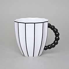 Hrnek Retro Z, bílá + černá linka, 400 ml, porcelán Goldfinger