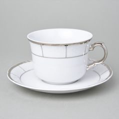 Šálek 290 ml a podšálek 170 mm, Thun 1794, karlovarský porcelán, Menuet platina