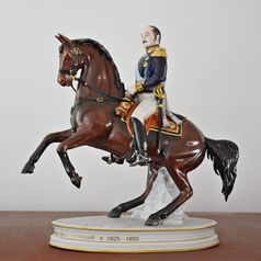 Mikuláš I. Pavlovič na koni, 39 x 15 x 37 cm, Porcelánové figurky Gläserne Porzellanmanufaktur