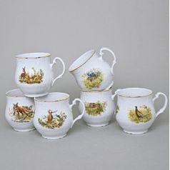 Hrnek Jonáš 310 ml, 6 ks, Thun 1794, karlovarský porcelán, BERNADOTTE myslivecká