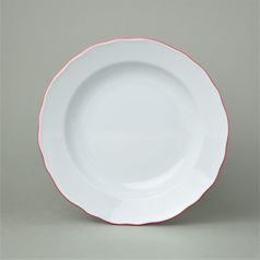 Červená linka: Talíř mělký 26 cm, bílý porcelán, Český porcelán a.s.