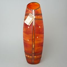 Studio Miracle: Váza oranžovo - červená, 39 cm, ruční dekorace Vlasta Voborníková