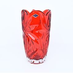 Skleněná váza Flora Red, 28 cm, Aurum Crystal