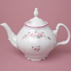 Růžová linka: Konev čajová 1,2 l, karlovarský porcelán, BERNADOTTE růžičky