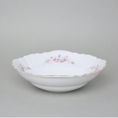 Zlatá linka: Mísa hluboká 23 cm, Thun 1794, karlovarský porcelán, BERNADOTTE růžičky