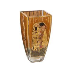 Váza Polibek, 8,5 / 8,5 / 16 cm, sklo, G. Klimt, Goebel