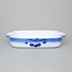 Mísa zapékací s uchy střední 6,5 x 34,5 x 20,5 cm, Thun 1794, karlovarský porcelán, BLUE CHERRY