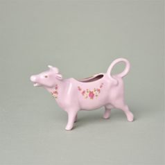 Mlékovka kravička 14,5 x 9 cm, dekor 158, Leander, růžový porcelán