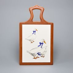Prkénko dekorativní i užitné závěsné OBDELNÍKOVÉ 31 x 17 cm, husy