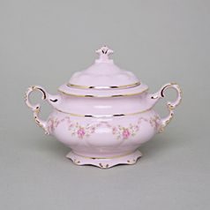 Cukřenka velká 330 ml, Sonáta, Dekor 158, Leander, růžový porcelán