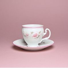 Růžová linka: Šálek a podšálek kávový 150 ml / 14 cm, Thun 1794, karlovarský porcelán, BERNADOTTE růžičky