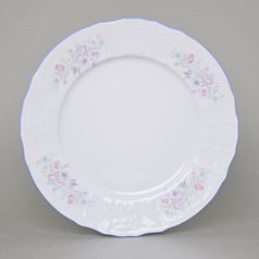 Talíř mělký 25 cm, Thun 1794, karlovarský porcelán, BERNADOTTE modro-růžové kytičky