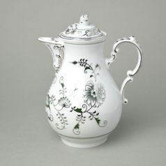 Konvice kávová s víčkem 0,90 l, zelený cibulák s platinou, Český porcelán a.s.