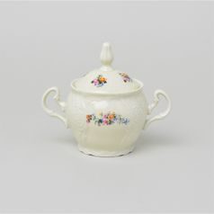 Cukřenka 0,22 l, Thun 1794, karlovarský porcelán, BERNADOTTE ivory + kytičky