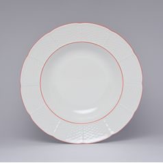 NATÁLIE 70477: Talíř hluboký 23 cm, Thun 1794, karlovarský porcelán, červená linka