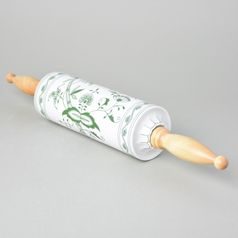 Váleček na nudle s dřevěnou rukojetí 45 cm, zelený cibulák, originální z Dubí