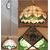 Stahovací lampa 32 cm, porcelán, zelený cibulák, Lampy a lustry