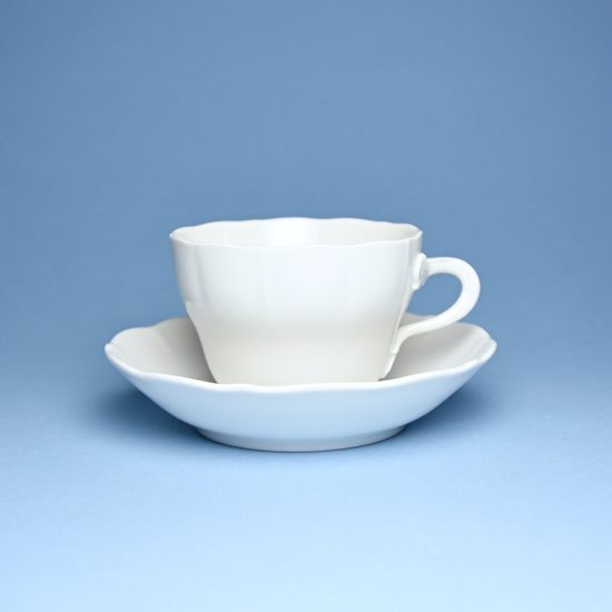 Šálek a podšálek C plus C 0,25 l / 15,5 cm na čaj, Bílý porcelán, Český porcelán a.s.