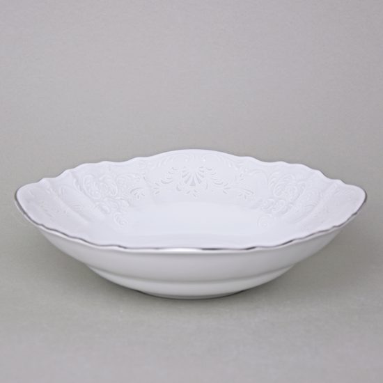 Mísa kompotová 25 cm, Thun 1794, karlovarský porcelán, BERNADOTTE mráz, platinová linka