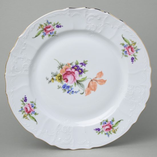 Mísa mělká kulatá 32 cm, Thun 1794, karlovarský porcelán, BERNADOTTE míšeňská růže