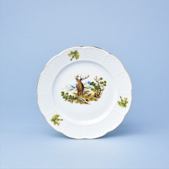 NATÁLIE myslivecká: Talíř dezertní 17 cm, Thun 1794, karlovarský porcelán